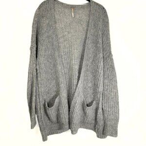 Free People Gray Open-Front Cardigan